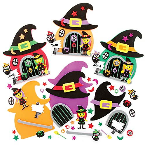 Baker Ross FE723 Hexentür-Sets, 4 Stück, Halloween Kunst und Handwerk für Kinder, eigenen Halloween-Dekoration gestalten, kreative Aktivitäten für Kinder zum Basteln und Ausstellen