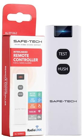 SAFE-TECH AJ-R1062 Wireless Remote Controller for SAFE-TECH's Fire Alarms | Radio Control for Batter and Mains powered Interlinked Smoke Heat CO and Multi Sensor Alarms