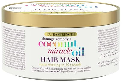 OGX Maschera Capelli Damage Remedy + Coconut Miracle Oil, Maschera capelli ristrutturante con Olio di Cocco, Tiaré e Vaniglia, Trattamento capelli danneggiati, secchi o crespi, 300 g