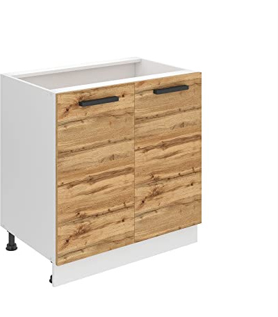 Belini Unterschrank SD 80 cm, ohne Arbeitsplatte, Wotan-Eiche | Küche, Küchenunterschrank Breite, Küchenschrank mit 2 Türen