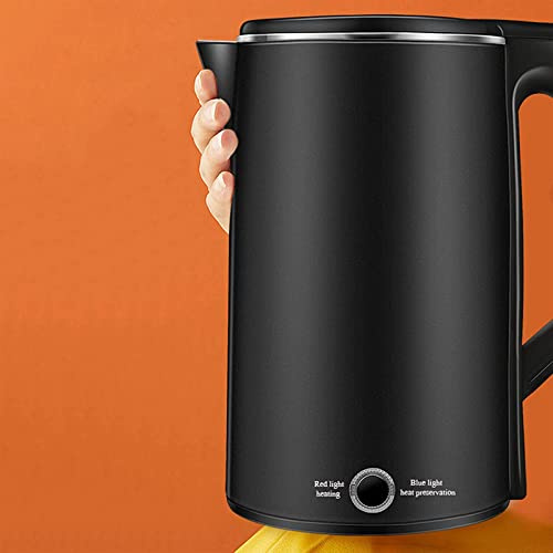 Homnova Bollitore Elettrico, 2 Litri di Grande capacità, Acciaio Inossidabile, Spegnimento Automatico E Funzione di Protezione Dall'ebollizione, Conservazione del Calore della Guarnizione,Nero