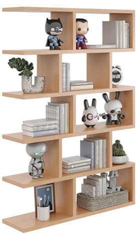 KUBUTKU Wandregal 100x70x18 Bücherregal Mordern Design Hängeregal für Wohnzimmer Schlafzimmer Büro und Küche (Buche)