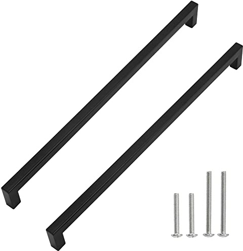 Redunest Skåp drar Matt Svart Skåp Handtag Fyrkantiga Låddrag, 40-pack 15 tum Rostfritt stål Kök Dörr Skåp Handtag Skåp Handtag för Låda, Handtag till 384 mm Hålcenter