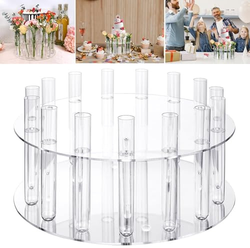 Altsuceser Alzata in acrilico trasparente per torte, dessert, panetteria, supporto per servire dessert e pizza, con tubi in acrilico, supporto per dessert, cupcake, centrotavola per torte e matrimoni,