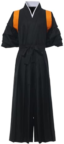 COSDREAMER Costume da uomo kimono giapponese da samurai, uniforme Hakama, tradizionale, Aikido, Kendo, arti marziali, costume anime (arancione, XXL)