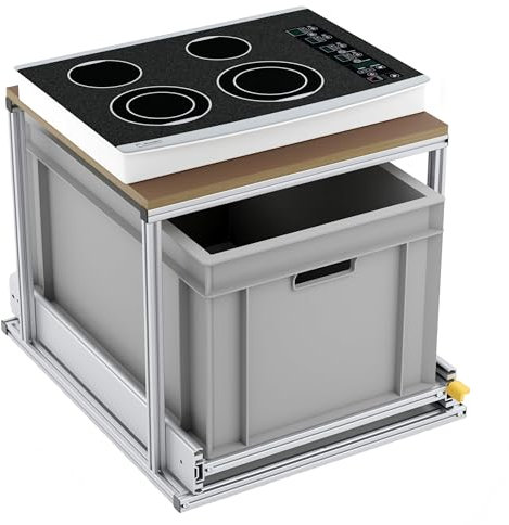 Tinobu Regalsystem mit stabiler Ablage für die Heckgarage, Länge 60cm, Euroboxen (Breite: 40cm)