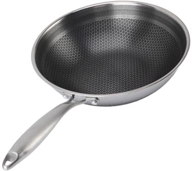 Padella in Acciaio Inossidabile 316, Padelle da a Nido D'ape Antiaderenti, Compatibile con Piano Cottura a Gas a Induzione, Forno per Lavastoviglie, Padella per Cottura a