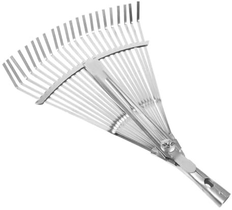 KITANDOVE 2pezzi Rastrello Giardino Estensibile Inossidabile da Rastrello per Giardinaggio e Manutenzione del Prato per Raccolta Foglie e Erbacce Pratico e Leggero per attività all Aperto