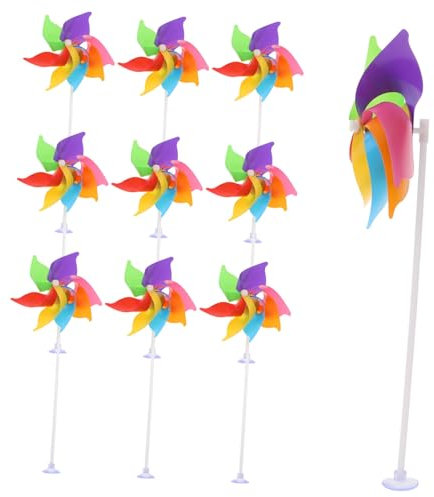 CANIGHT 10pièces Moulinets De Bureau Colorés Décorations De Jardin Et Extérieur Éoliennes pour Égayer Vos