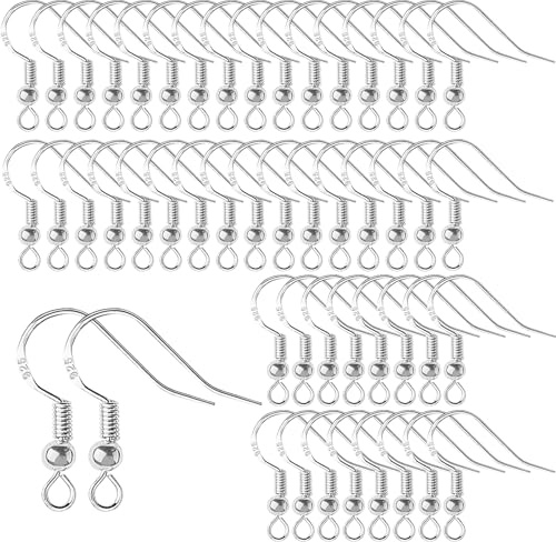 OWLMATE 50 Pezzi Monachelle per Orecchini, Ganci per Orecchini fai da te, Monachelle Acciaio Chirurgico per Riparazione Orecchino Ciondoli Accessorio Creazione di Gioielli