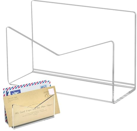 Briefhalter aus Acryl, kratzfester Briefsortierer, abgerundete Kanten, Umschlag-Organizer zur Aufbewahrung von Briefen, Umschlägen und wichtigen Papieren (transparent)