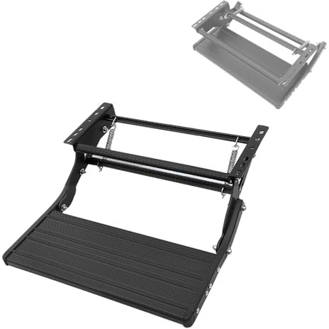 WANGCEPLSD Manueller RV Schritt, Trittstufe Klappbar, Aluminiumlegierung, Trittfläche 40 X 20 cm, für Wohnmobil, Wohnwagen, Wohnmobil, Reiseanhänger, Tragkraft 120 Kg