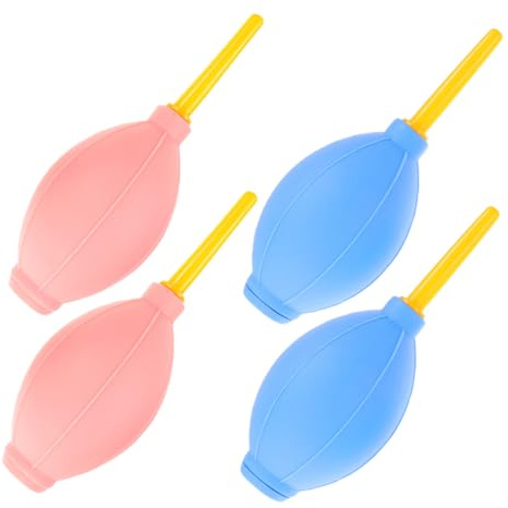 PACKOVE 4 Stück Gummi Luftgebläse für Wimpernverlängerung zum Trocknen von Wimpernkleber für Professionelle Anwendung Blau und Rosa