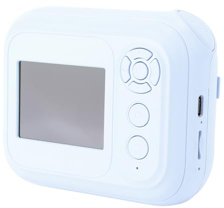 Appareil Photo Numérique à imprimé instantané, 48MP 1080p HD Camera Mignon avec des Fonctions de Jeu MP3, Papier d'impression, Caméra de Voyage Portable Jouet (Blue)
