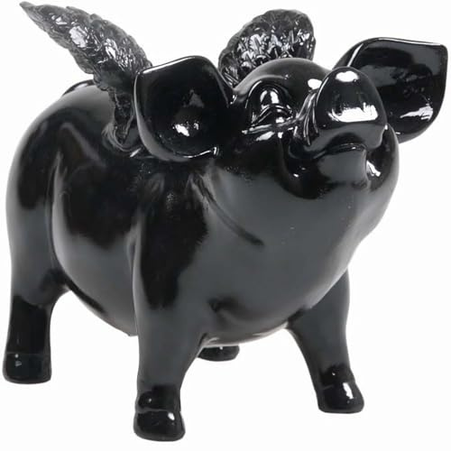 POMMERNTRAUM ®| Design Sparschwein Sparschweinchen Spardose Sparbüchse Sparschweinchen Pop-Art Glamour Lady Nana Tussi (schwarz - Black Piggy)