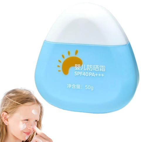 Toddler Sunscreen Lozione, Gentle Sun Block Cream Kids, 2,76 x 2,76 x 0,79 Inches Skin-Friendly Facial Sunblock for Outdoor Protection at Beach, Travel, Camping and Picnic