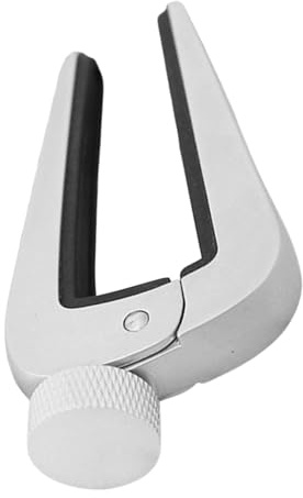 HEATSHAKING Capodastre de Guitare en Alliage de Zinc Argenté, Réglable pour Guitare Classique, Basse et Électrique, Facile à Utiliser Tension Précise pour 6 et 12 Cordes