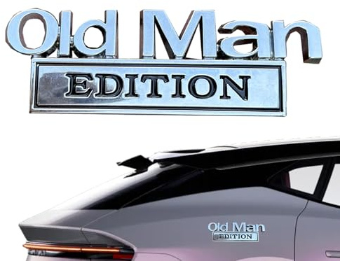 Old Man Edition Auto Emblem, 3D Old Man Edition Auto Aufkleber 2025 Neue Autoaufkleber Für Männer, 3D Buchstaben Metallautoaufkleber, Lustige Editions Stoßstangenaufkleber Für Autos, LKW, SUV
