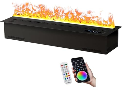 Cashwise Camino a Vapore acqueo, Camino a Vapore 3D, Fiamma atomizzata realistica, 7/ Colori di Illuminazione Multipli, con Telecomando, Camino a Vapore Elettrico 100cm/39.3in