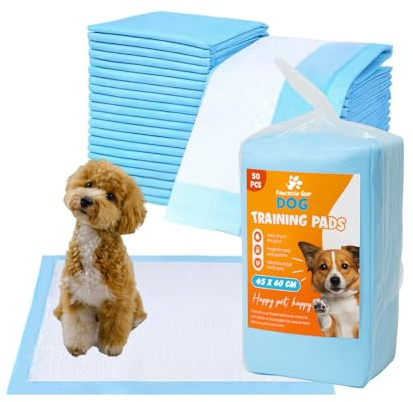Welpenunterlagen 45x60 cm 5-lagige Trainingspads, 50 Stück | Auslaufsicher & umweltfreundlich: Pipi-Matten mit schnell trocknender Oberfläche. Ideal für Hunde und Welpen.