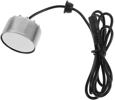 Abaodam Fontaine Brumisatrice pour Étang 12 LED Clignotantes, Atomiseur 46 Mm en Argenté, Humidificateur d'air USB pour Jardin et Décoration Extérieure, Machine à Brouillard Halloween,