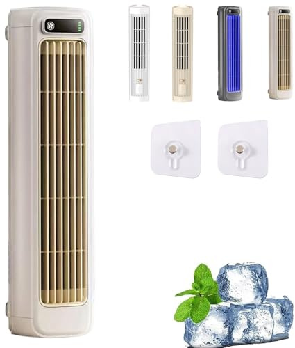 Nessally Cooling Ace, Rapid Cool Nessally Cooling Ace Portable Air Conditioner, USB Rechargeable Tower Fan with 3 Speeds, Wall Mountable Space Saving, Quiet Operation for Home, Office (#A-White)