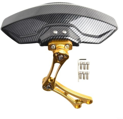 Nexbrill Garde-boue arrière pour trottinette électrique N1S U+B en fibre de carbone ABS réglable à 360° avec support en aluminium CNC doré, argenté, titane, protection de voyage (doré)