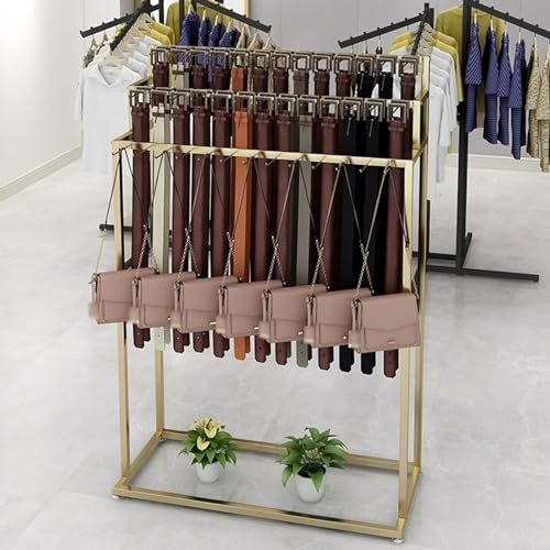 3-nivåers bältes- och slipsnäsarställ – metallhalsduk och väska display för golv, kläder solut, perfekt för detaljhandel och hemtillbehör Sto