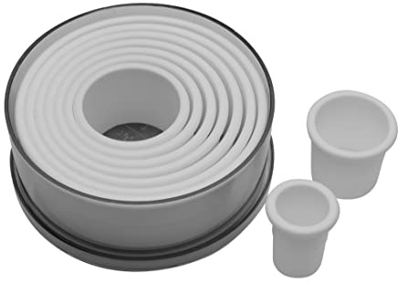 Ateco Plain Edge Round Cutter Set in Graduated Sizes, Durable, Food-Safe Plastic, 9 Pc Set, Blue