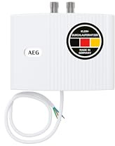 AEG elektronischer Klein-Durchlauferhitzer MTE 650 fürs Handwaschbecken im Gäste-WC, 6,5 kW, ohne Stecker - Starkstromanschluss, druckfest oder drucklos, Made in Germany, VDE geprüft