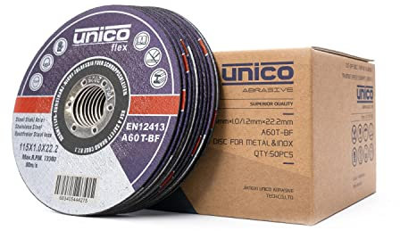 50 Stück Trennscheibe 115 Metall - 50x Trennscheiben 115 x 1,0 mm/Flexscheiben 115 Metall dünn 1mm / Bohrung: 22,23 mm/für Trenn- oder Winkelschleifer