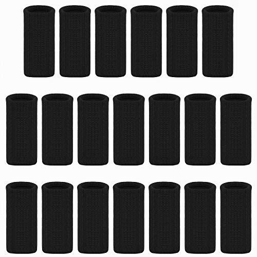 Ancefine Elastic Finger Sleeves/Thumb Braces Support/Compression Protector Braces for Relieving Pain Calluses Arthritis Knuckle,20Pcs (Black)