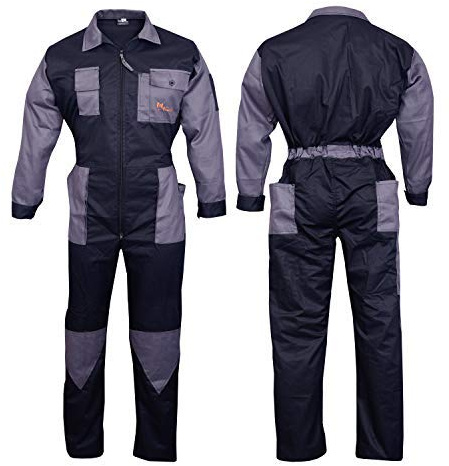 NORMAN Black Men's Coveralls Boiler Suit Overalls for Warehouse Garages Workers Mechanics (M)