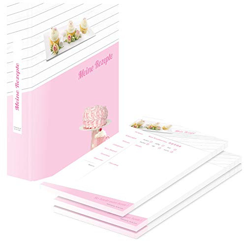 PRICARO Rezeptordner mit Rezeptblock Cupcake, A4