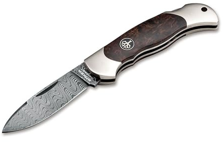 Böker Manufaktur Solingen Junior Scout Spearpoint Maserbirke Damast