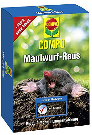 COMPO Maulwurf-Raus, Natürliches Vertreibe- und Fernhaltemittel gegen Maulwürfe, Mit Langzeitwirkung, 200 g, Nicht zutreffende
