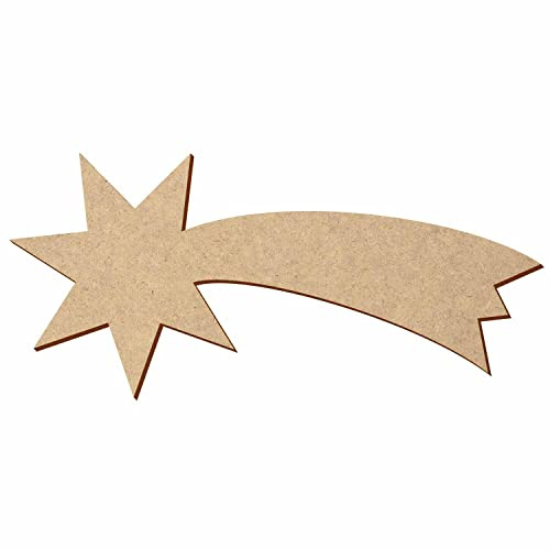 Lot de 10 étoiles filantes en bois MDF 5-50 cm Largeur 17 cm