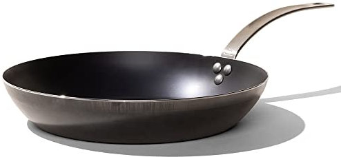 Made In Utensilios de cocina - Sartén de acero al carbono azul de 12 - (Como hierro fundido, pero mejor) - Utensilios de cocina profesionales Francia - Compatible con inducción