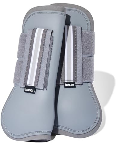 HORZE Pferde Gamaschen Adepto, 2er Set, Grau, XF