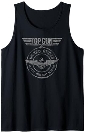 Top Gun Lt. Pete Mitchell Distressed Seal Action Movie Tank Top