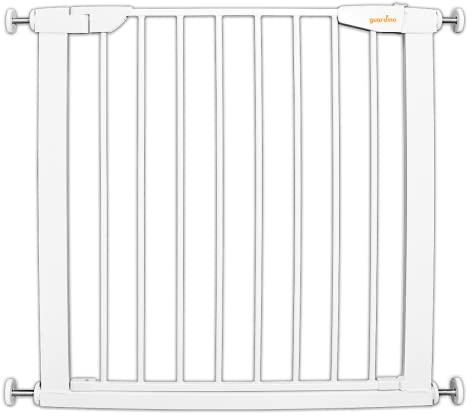 Guardino Türschutzgitter erweiterbar bis 109 cm - Treppenschutzgitter ohne Bohren, 75-81 cm, Weiß