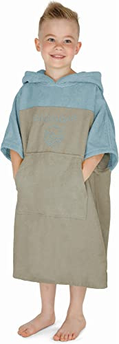normani Kinder Badeponcho - Badehandtuch aus 100% Bio-Baumwolle - Surfer Poncho mit Kapuze für Jungen und Mädchen 0-13 Jahren