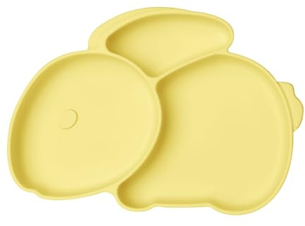 Vicloon babytallrik, halkfri babytallrik i silikon med flexibel sked + gaffel, BPA-fri, barntallrik kan tvättas i diskmaskin, barntallrik för småbarn och barn