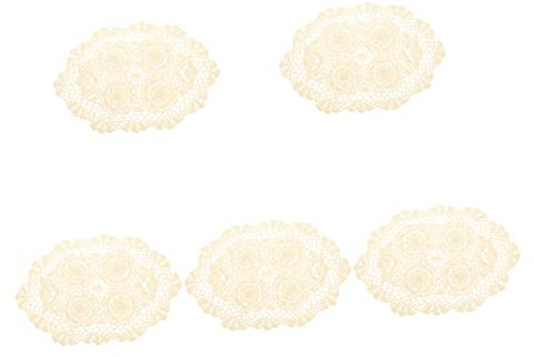 Anneome 5pezzi Tovaglietta All Uncinetto Cotone Sottopiatto Decorativo Per Tavola Per Buffet e Picnic All Aperto