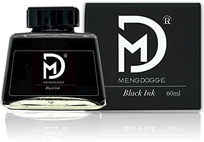 MENGDOGGE Fountain Pen Bottled Ink Black Carbon Ink 60ml Designed Specifically for Handwriting, Sketching, and Drawing (1PC)