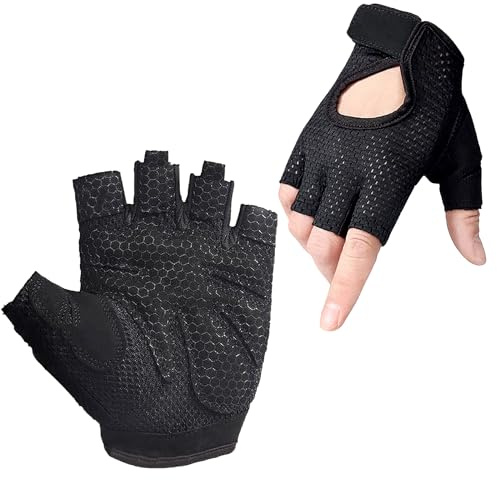 TingDongWei Guanti Palestra Antiscivolo, Guanti da Fitness Traspiranti da Allenamento, Protezione Completa del Palmo per Sollevamento Pesi, Bodybuilding, Palestra, Crossfit, Uomo e Donna (L)