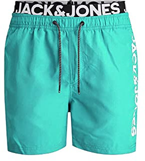 JACK & JONES Aruba Swim Shorts Herren Badehose, Farbe:Aruba Blue/Black White, Größe:XS