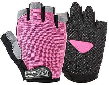 ZKGYUS 1 Coppia Guanti da Palestra Donna, Guanti Sport Donna, Guanti da Fitness Traspiranti, Antiscivolo, Per Sollevamento Pesi, Bodybuilding, Palestra（Rosa）