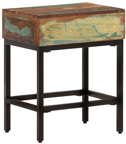 Homgoday Table d'appoint Table basse Table basse Table basse Table de salon Table à thé pour salon bureau 40 x 30 x 51 cm Bois recyclé massif
