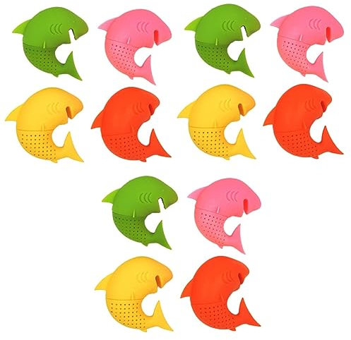 BESTonZON 3stücke Shark Tee-infuser Aus Lebensmittelechtem Silikon Lustiger Haifisch-teefilter Für Lose Einfach Zu Reinigen Perfektes Küchenwerkzeug Für Teeliebhaber Zufällige Farbe